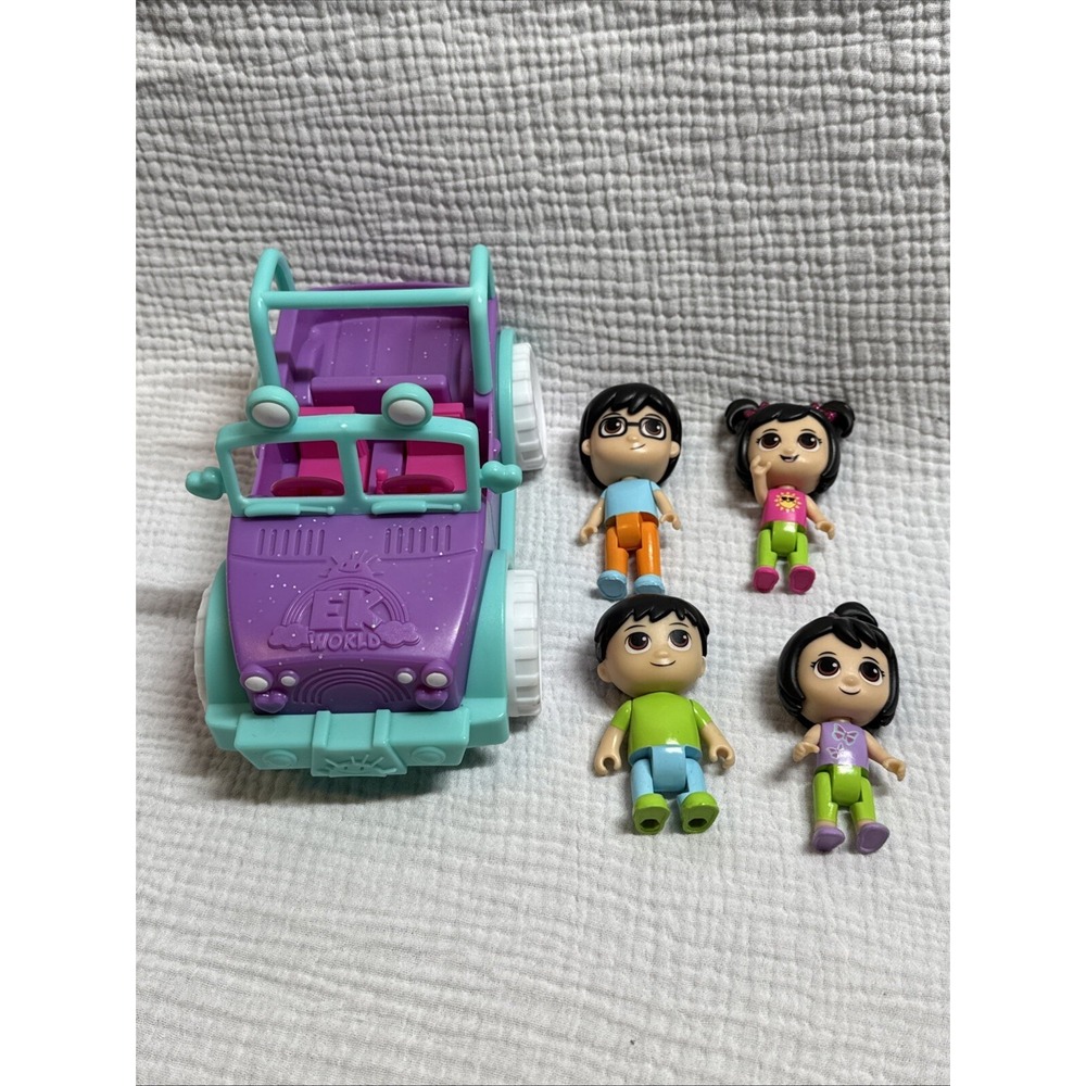 EK World Emma and Kate Purple Jeep Vehicle with 4 Poseable Figures Playset